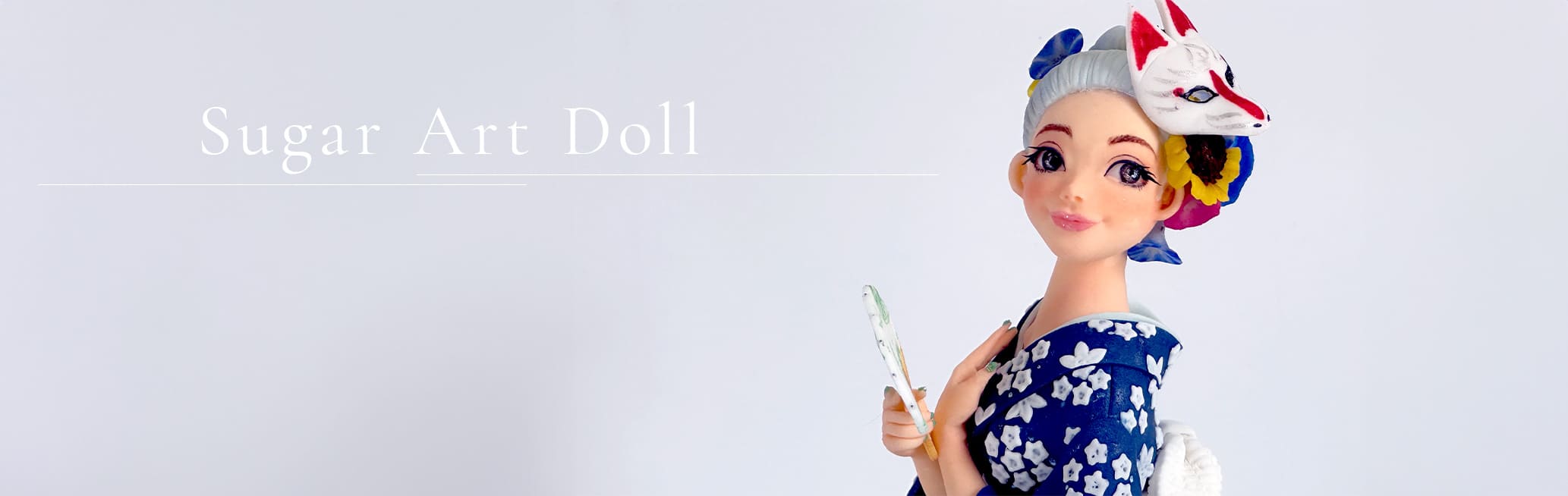 sugarartdoll、青い浴衣を着たお人形